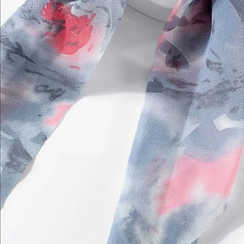 Abstract Patterned Hair Scrunchie Scarf
